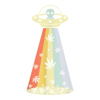 vintage alien weed pot leaf ufo abduction marijuana cannabis t shirt | Teevron