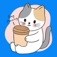 Cat Drinking Coffee Kitten Kawaii Japanese Kitty Zipper Hoodie | Teevron