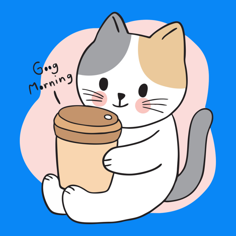 Cat Drinking Coffee Kitten Kawaii Japanese Kitty Zipper Hoodie by linhVisuals | Teevron