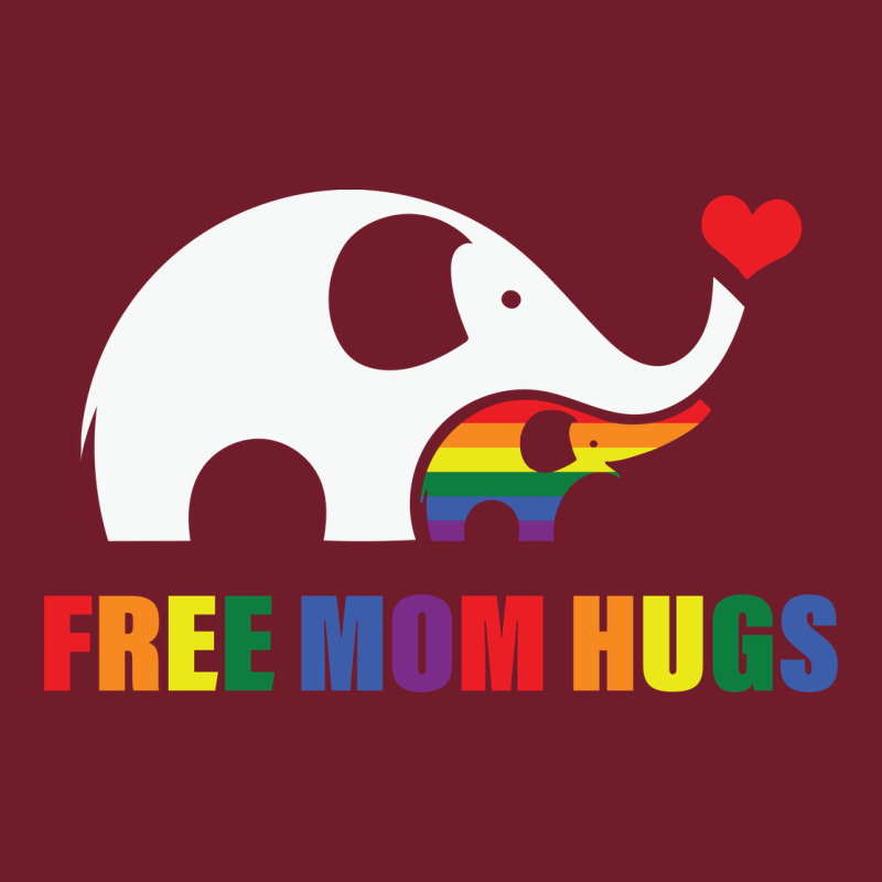 Free Mom Hugs Pride Elephant Rainbow Zipper Hoodie by linhVisuals | Teevron