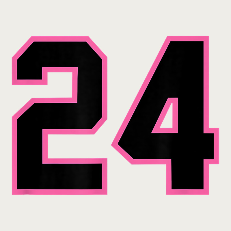 Number 24 Sports Jersey Athlete Fan Pink Black Lucky Number T Shirt Zipper Hoodie by linhVisuals | Teevron