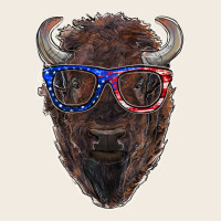 Bison With American Flag Glasses Premium Sweatshirt | Teevron