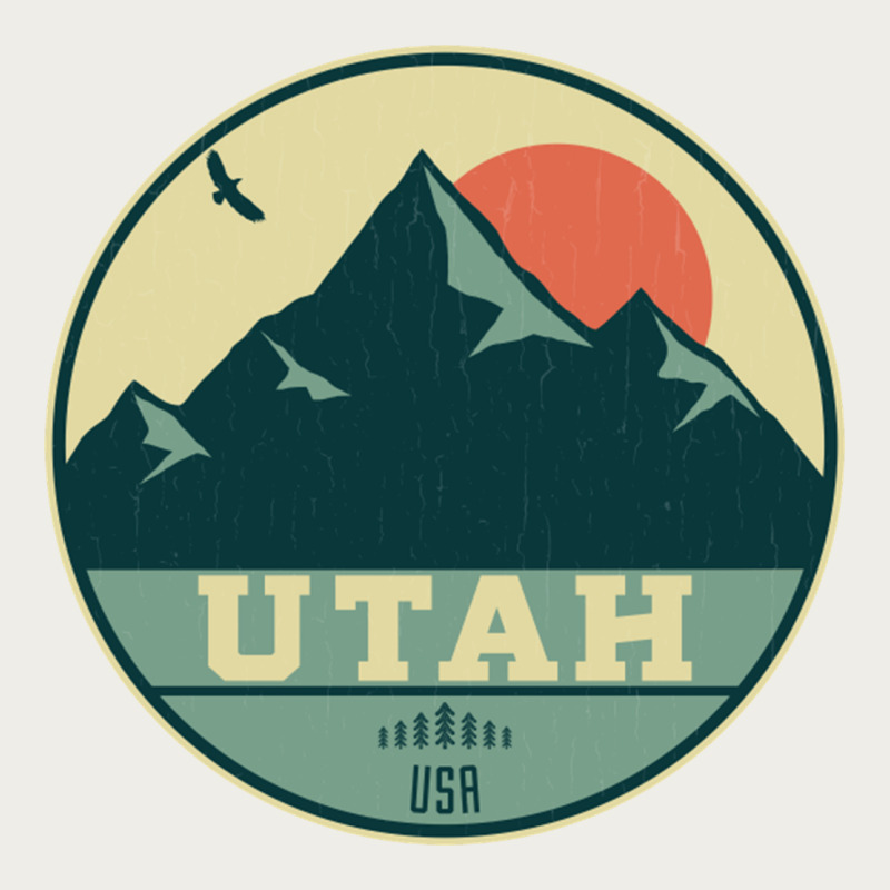 Utah Retro Mountain Badge Zipper Hoodie by linhVisuals | Teevron