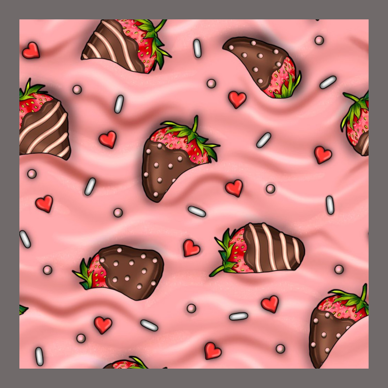 Valentines Day Strawberries In Cream Seamless Pattern Urban Heavy Tee by BundleAndBundleShop | Teevron