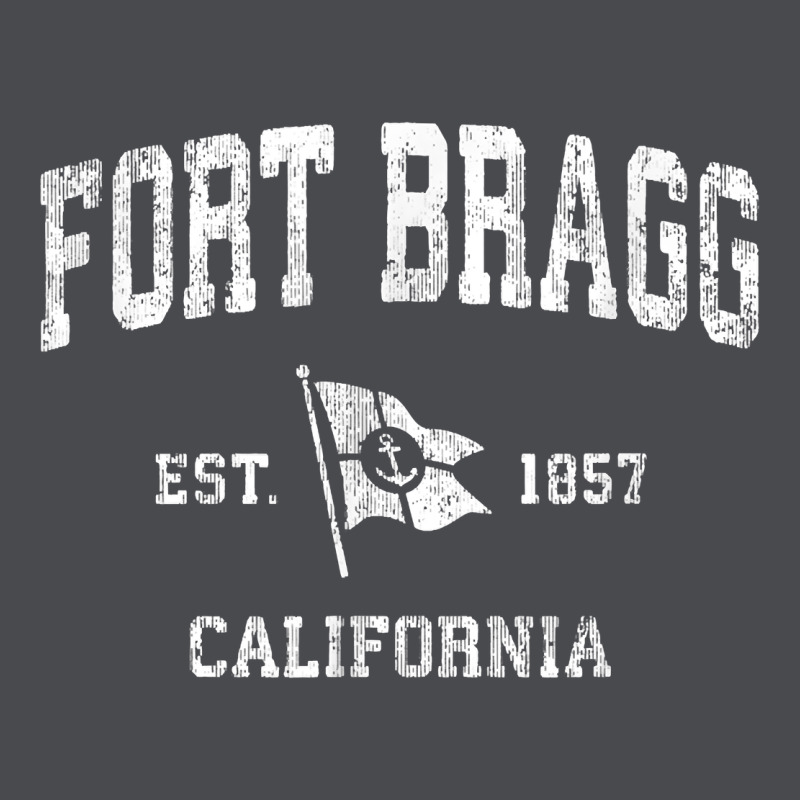 Fort Bragg California Ca Vintage Boat Anchor Flag Design Tee Zipper Hoodie by linhVisuals | Teevron