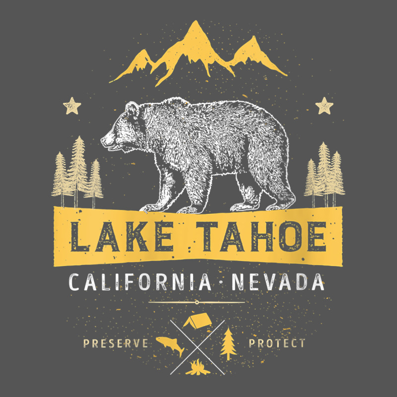 Womens Lake Tahoe National Park California Nevada Vintage Bear Men V N Zipper Hoodie by linhVisuals | Teevron