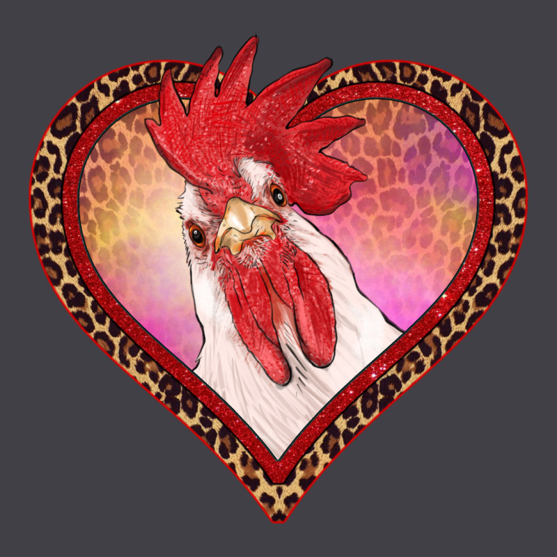 Valentines Day Rooster With Leopard Heart Heavyweight Hoodie by RanaPortraitStore | Teevron