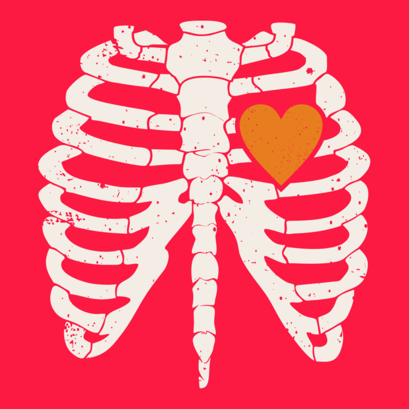Skeleton Rib Case Orange Pumpkin Heart Vintage Halloween Anatomy Costu Zipper Hoodie by linhVisuals | Teevron