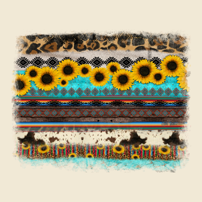 Sunflower Aztec Serape Cowhide Background Premium Tee by RanaPortraitStore | Teevron