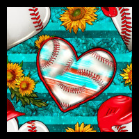 Baseball Hearts And Sunflowers With Turquoise Gemstone Seamless Patter Urban Heavy Tee | Teevron