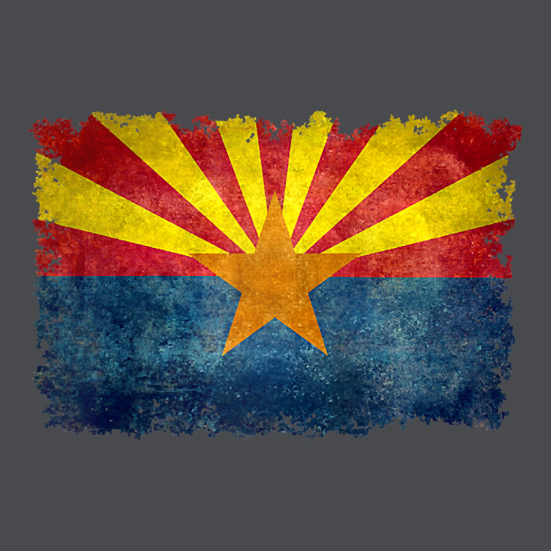 Arizona Flag In Grungy Style Raglan Baseball Tee Zipper Hoodie by linhVisuals | Teevron
