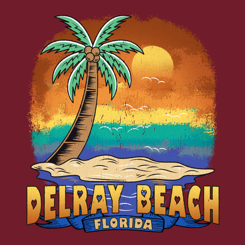 Delray Beach Florida  Vintage Distressed Souvenir Long Sleeve T Shirt Zipper Hoodie by linhVisuals | Teevron