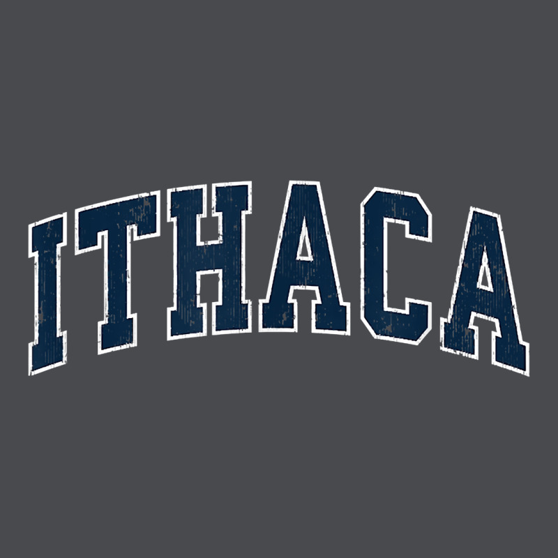 Ithaca New York Ny Vintage Sports Design Navy Design T Shirt Zipper Hoodie by linhVisuals | Teevron