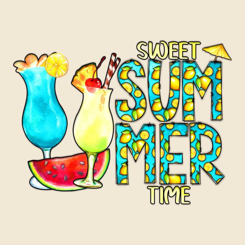 Sweet Summer Time Turquoise Yellow Premium Tee by CowCowDesign | Teevron
