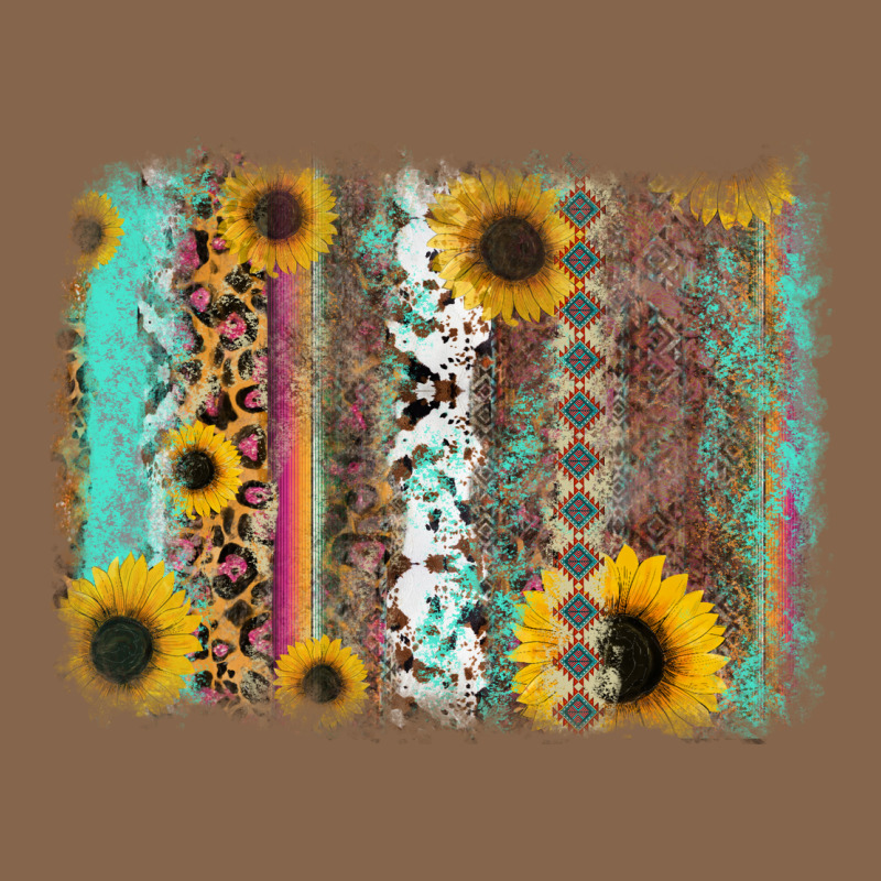 Aztec Leopard Turquoise Sunflower Background Premium Tee by RanaPortraitStore | Teevron
