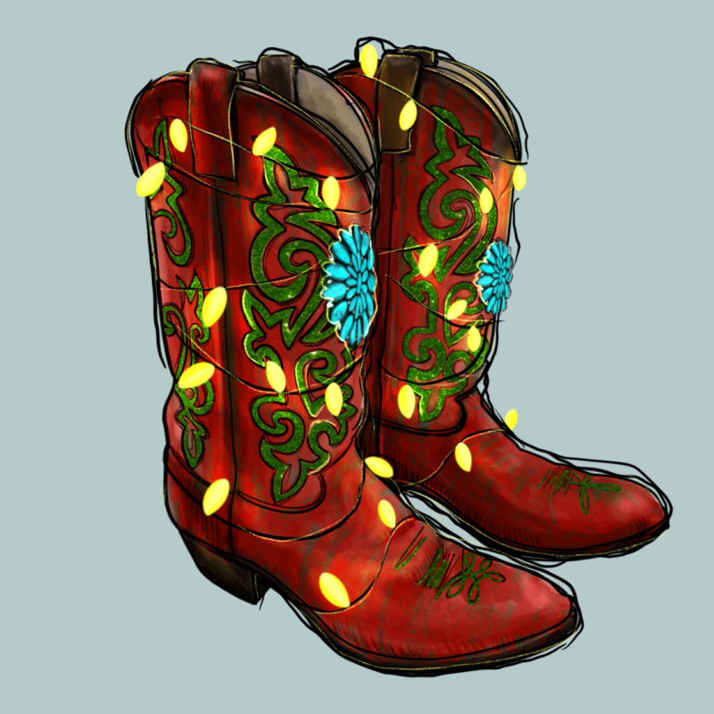 Western Christmas Boots Heavy Core Tee by RanaPortraitStore | Teevron