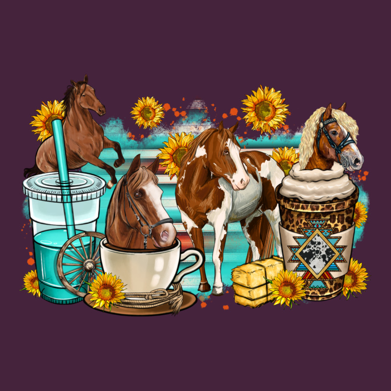 Horses Coffee Cups Premium Tee by OliviaCreatesArt | Teevron