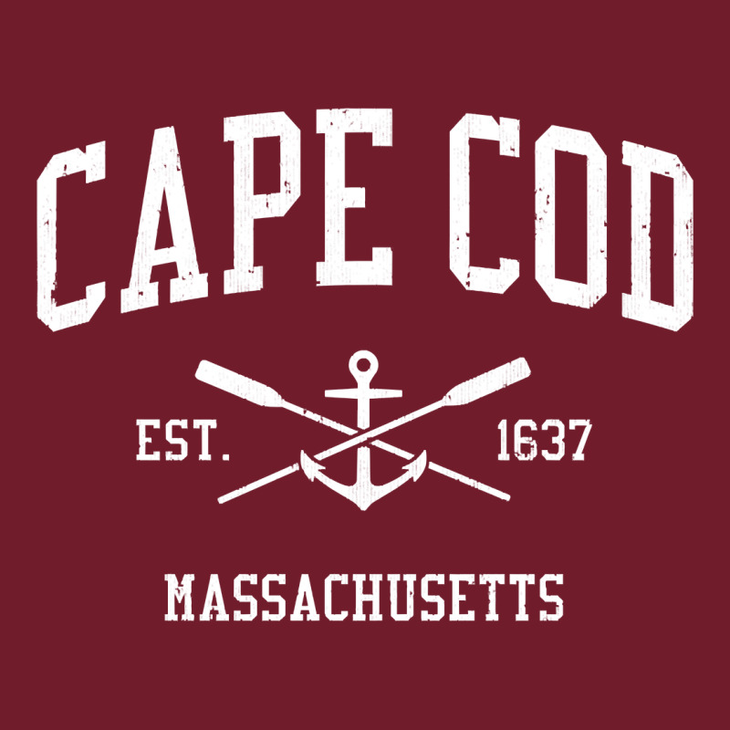 Cape Cod Ma Vintage Crossed Oars & Boat Anchor Sports Sweatshirt Zipper Hoodie by linhVisuals | Teevron