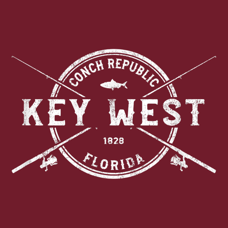 Key West Fl Vintage Crossed Fishing Rods T Shirt Zipper Hoodie by linhVisuals | Teevron
