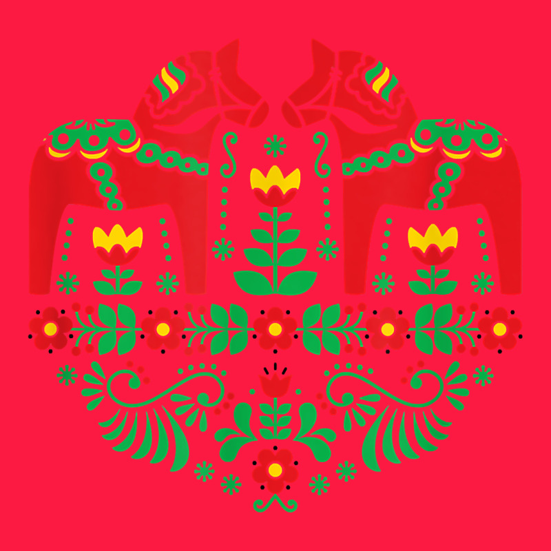 Swedish Dala Horse Folk Art T Shirt Zipper Hoodie by linhVisuals | Teevron