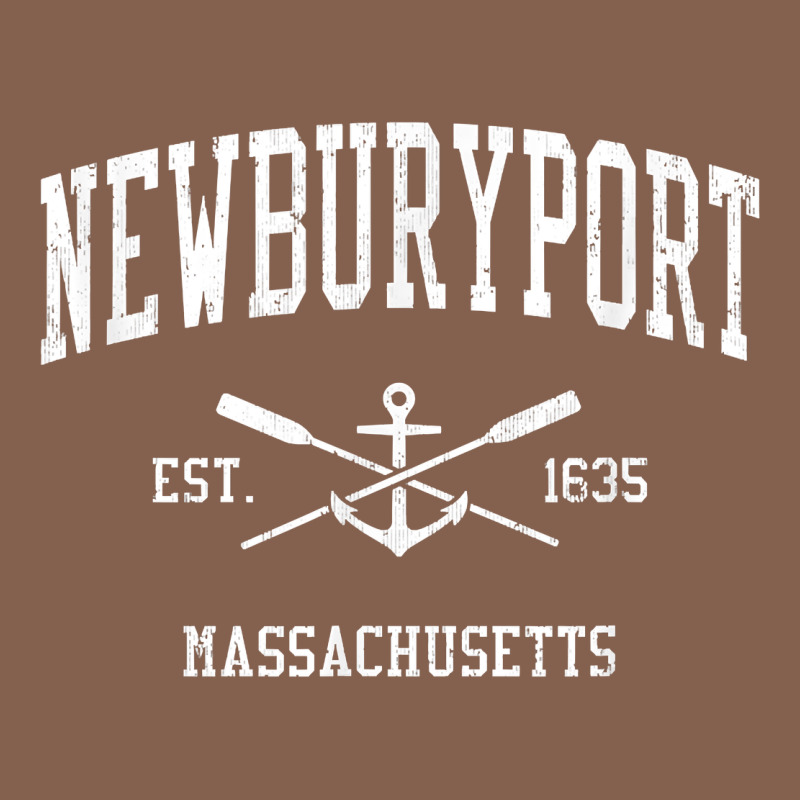 Newburyport Ma Vintage Crossed Oars & Boat Anchor Sports T Shirt Zipper Hoodie by linhVisuals | Teevron