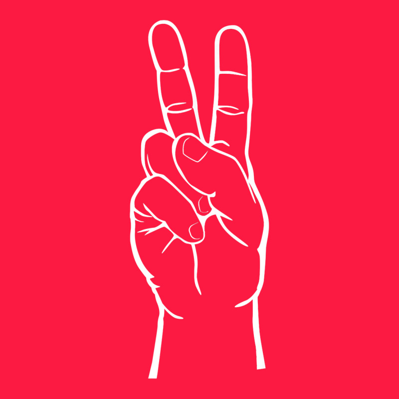 Peace Sign Two Fingers Hand Gesture Symbol Illustration T Shirt Zipper Hoodie by linhVisuals | Teevron