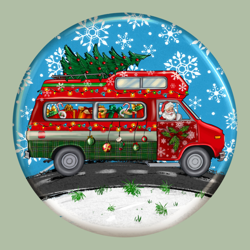 Santa Claus With Retro Van  Christmas Ornament Urban Heavy Tee by BundleAndBundleShop | Teevron