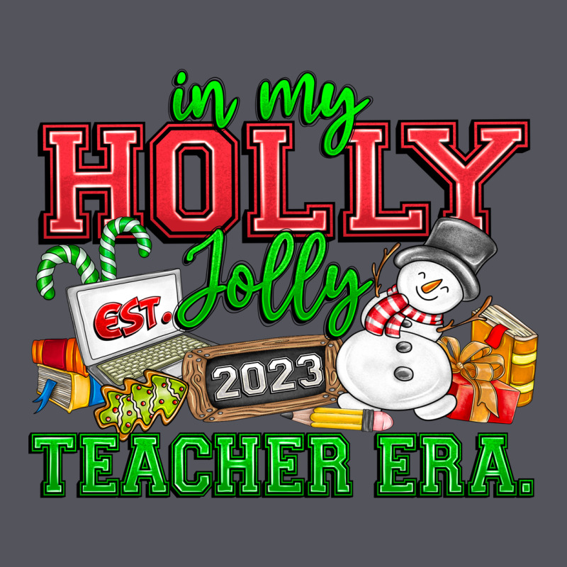 In My Holly Jolly Teacher Era Vintage Hoodie by CowhideDigitalArt | Teevron