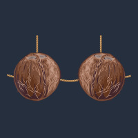 Coconut Bra Easy Adult Halloween Tiki Party Costume T Shirt Zipper Hoodie | Teevron