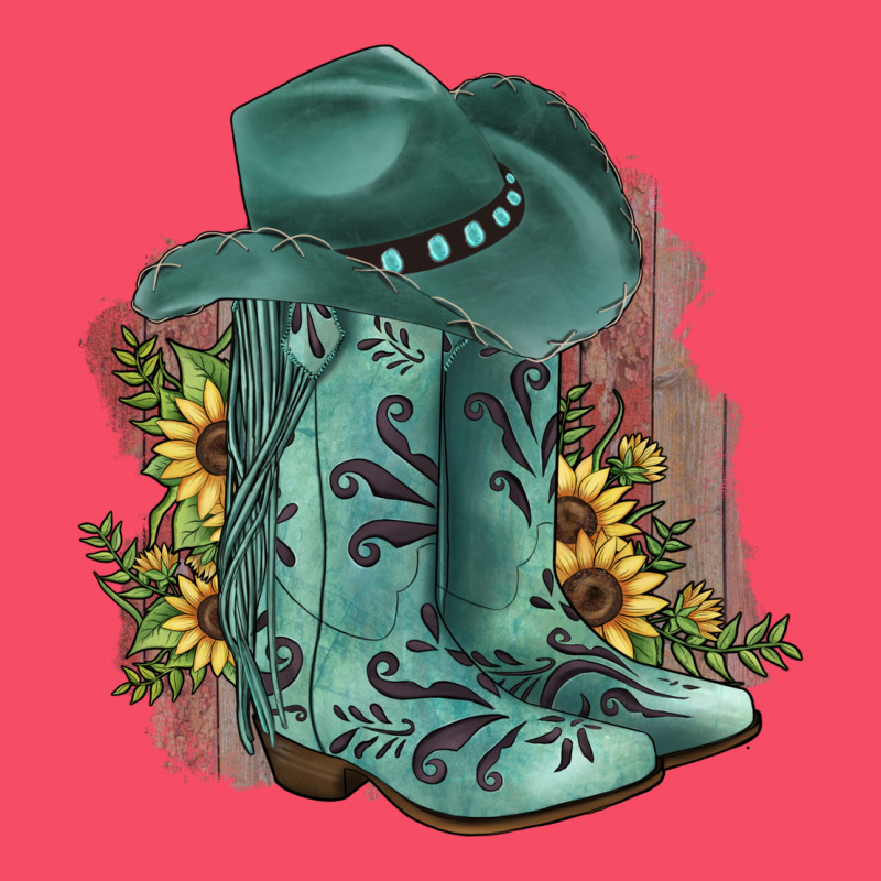 Turquoise Cowboy Boots Premium Sweatshirt by JahusDesignShop | Teevron