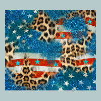 Leopard Glitter American Flag Heavy Core Tee | Teevron