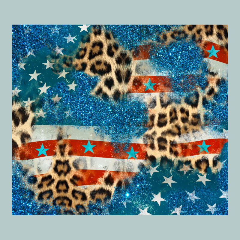 Leopard Glitter American Flag Heavy Core Tee by CowGirlArtShop | Teevron
