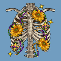 Mardi Gras Chest Sunflowers Skeleton Urban Heavy Tee | Teevron