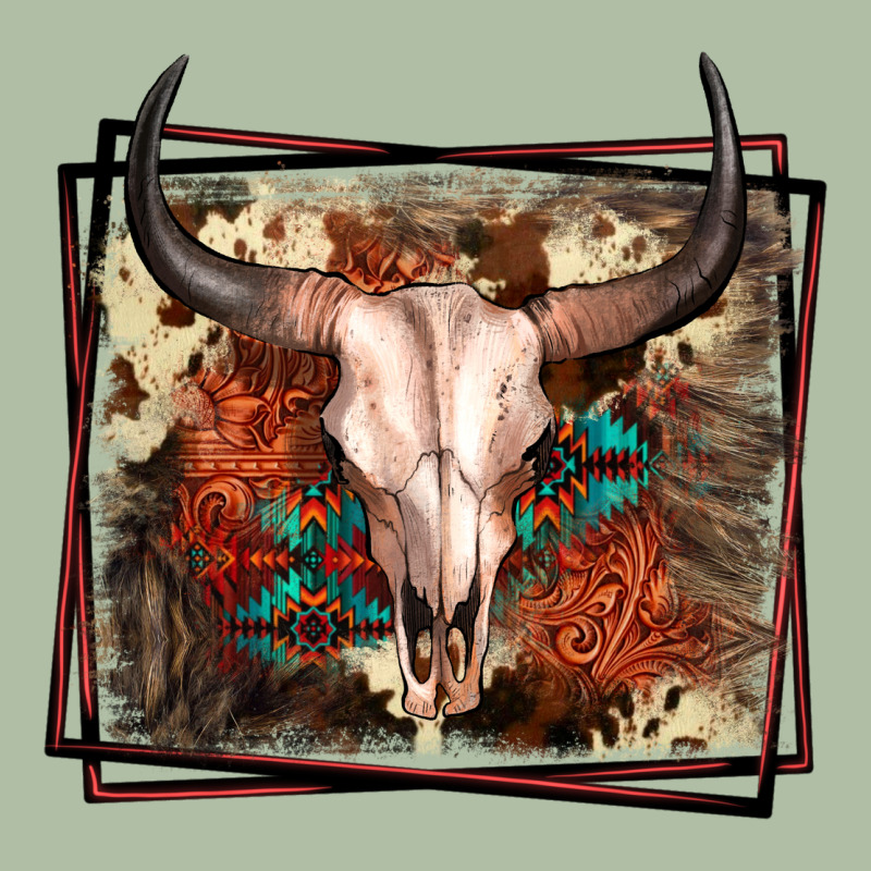 Western Bull Skull Urban Heavy Tee by FaDigitalArtStudio | Teevron
