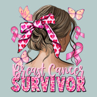 Breast Cancer Survivor Messy Bun Heavy Core Tee | Teevron