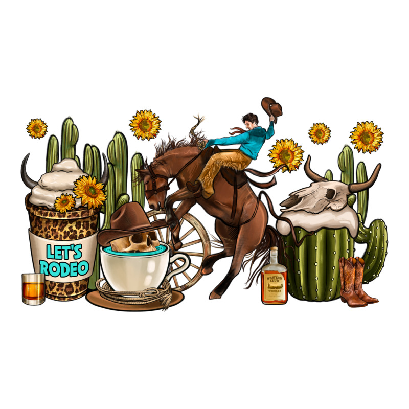 Rodeo Cowboy Coffee Cups Premium Tee by OliviaCreatesArt | Teevron