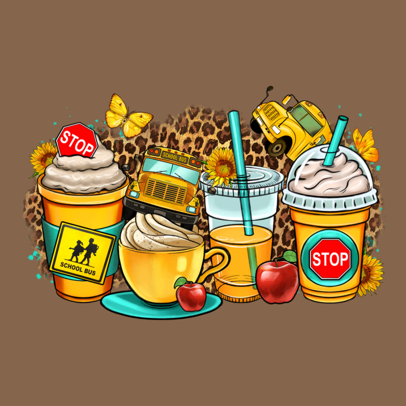 School Bus Coffee Cups Premium Tee by OliviaCreatesArt | Teevron
