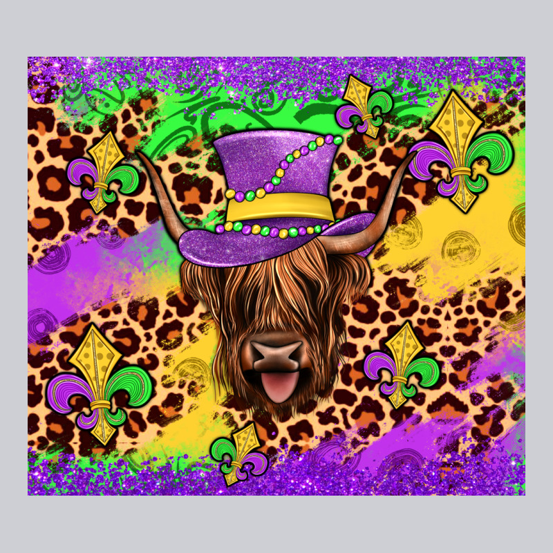 Highland Cow Mardi Gras Tumbler Heavyweight Sweatshirt by JahusDesignShop | Teevron