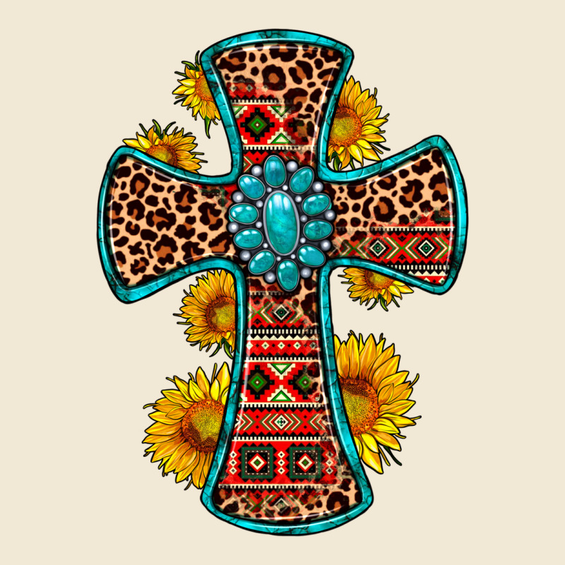 Gemstone Sunflower Leopard Cross Premium Tee by OliviaCreatesArt | Teevron