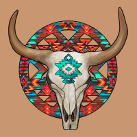 Turquoise Aztec Bullskull Heavyweight Hoodie | Teevron