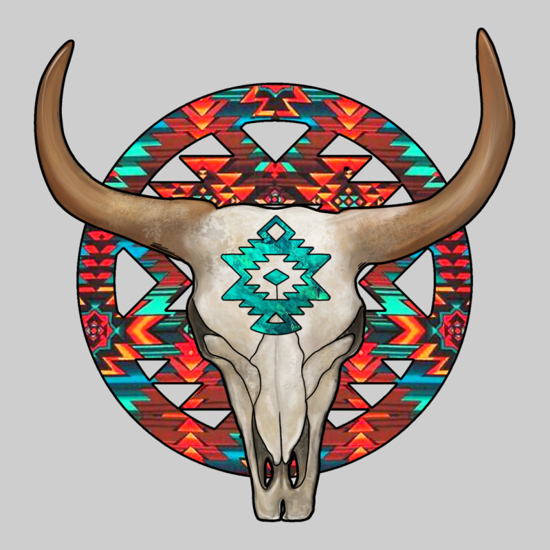 Turquoise Aztec Bullskull Premium Sweatshirt by JahusDesignShop | Teevron
