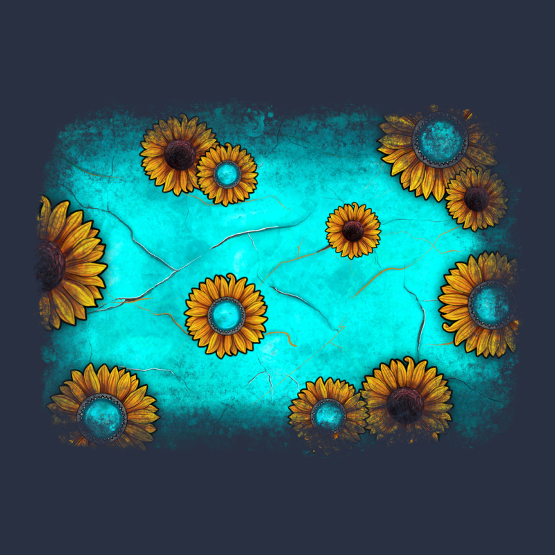Turquoise Gemstone Sunflower Background Heavyweight Sweatshirt by JahusDesignShop | Teevron