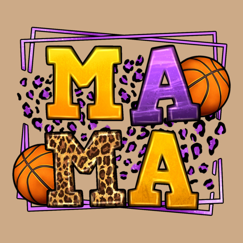Purple And Gold Basketball Leopard Frame Mama Vintage Hoodie by LillyAllenDesigns | Teevron
