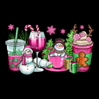 Pink Christmas Snowman Coffee Cups Premium Tee | Teevron