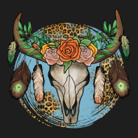 Floral Feather Bull Skull Heavyweight Hoodie | Teevron