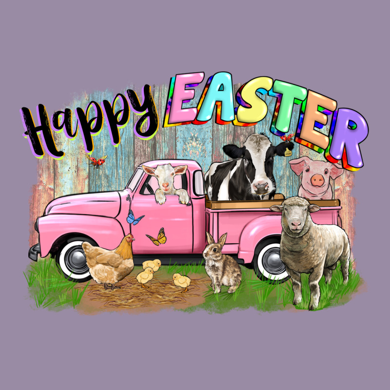 Happy Easter Truck With Farm Animals Easter Day Classic Tee by CowGirlArtShop | Teevron