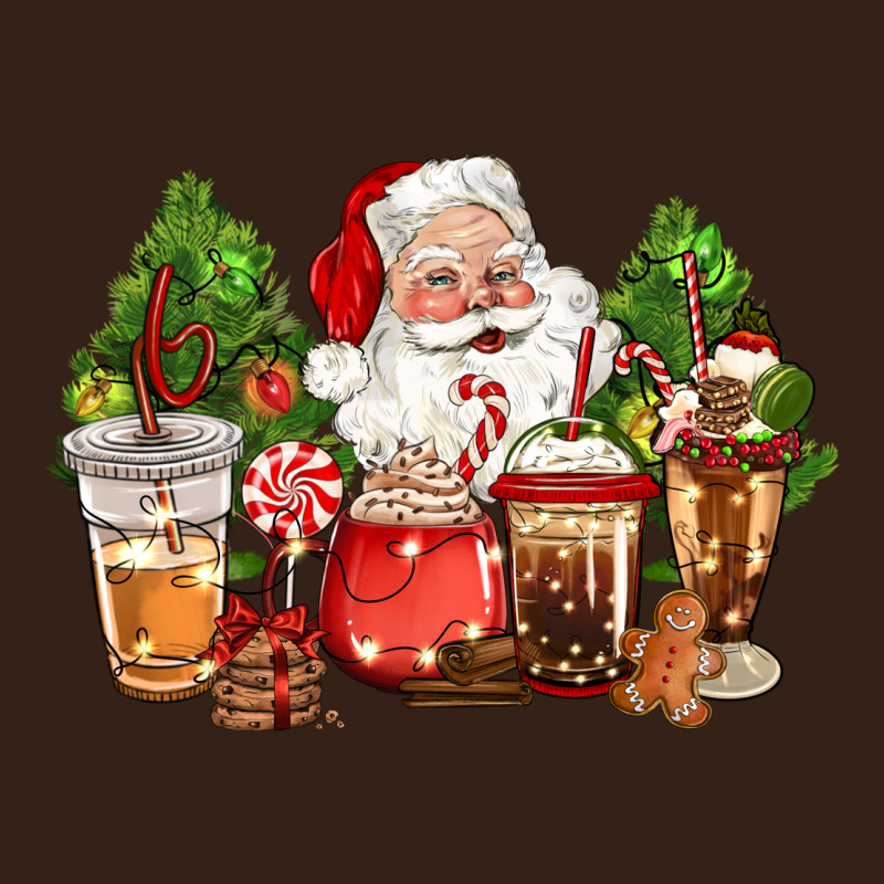 Christmas Santa Coffee Cups Heavy Core Tee by CowGirlArtShop | Teevron