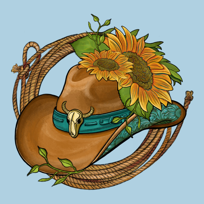 Western Hat With Sunflowers And Rope Premium Hoodie by Artiststas | Teevron
