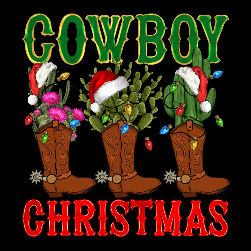 Cowboy Christmas Boots Cactus Heavy Core Tee by CowGirlArtShop | Teevron