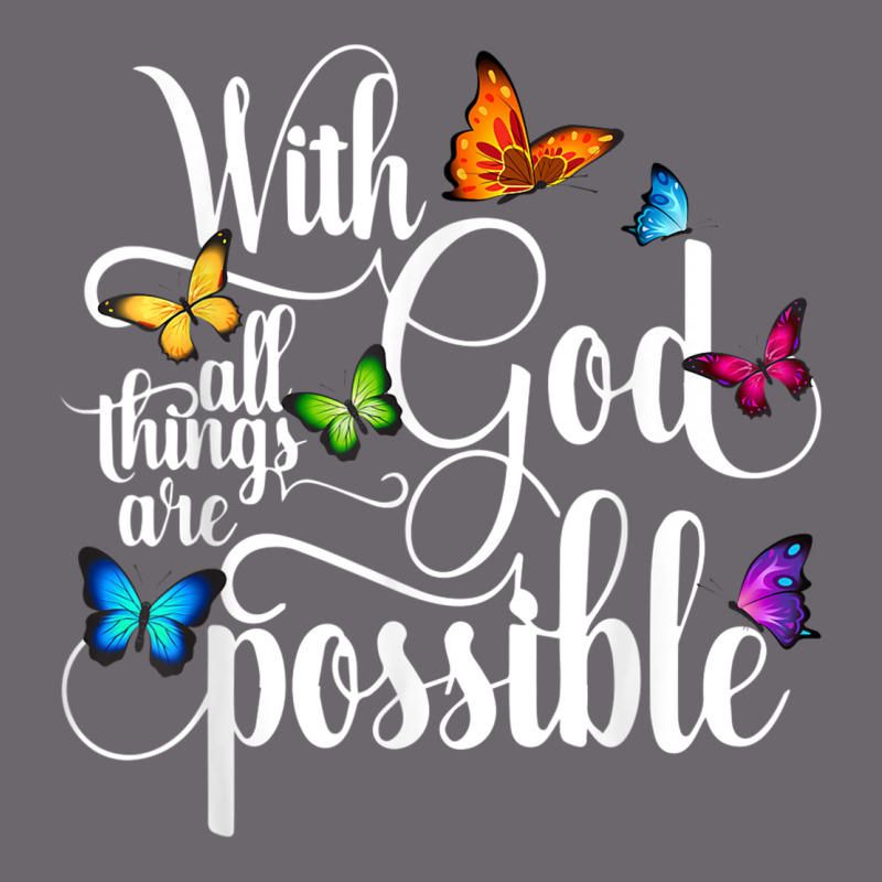 With God All Things Are Possible  Religious Butterfly Art Premium Sweatshirt by InspiraDesign | Teevron